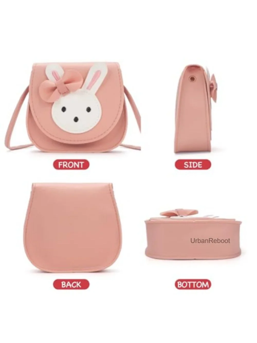 Toddler Girls Bunny Purse Small PU Leather Crossbody Satchel Gift Set